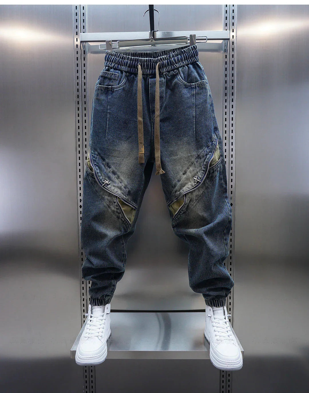 Kacper™ | Spodnie Baggy Denim z Pasek