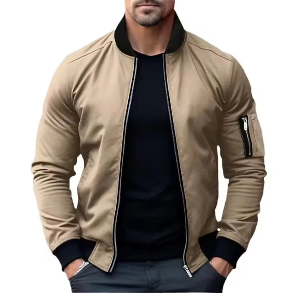 ALVESCO | Męska kurtka bomber w jednolitym designie