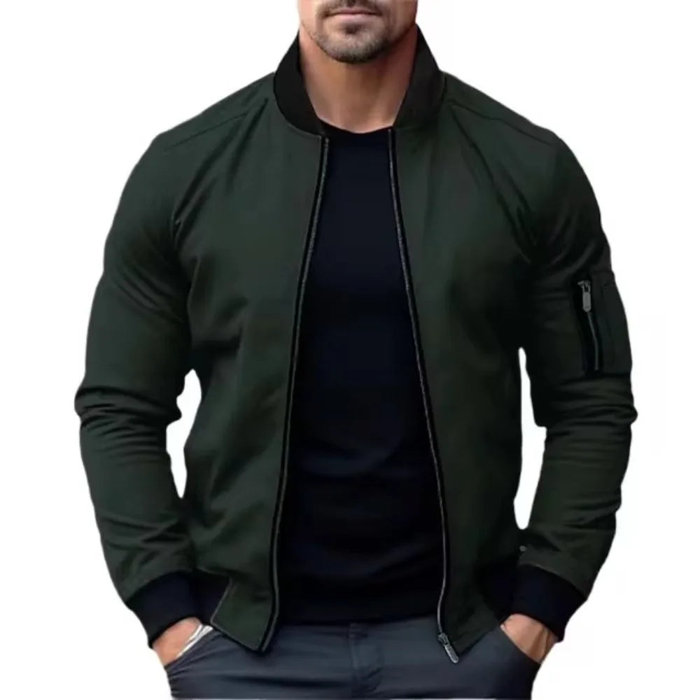 ALVESCO | Męska kurtka bomber w jednolitym designie